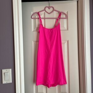 Skims Fits Everybody Hot Pink Slip Dress